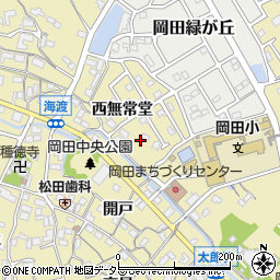 愛知県知多市岡田西無常堂61周辺の地図