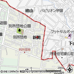 愛知県安城市東別所町新開周辺の地図