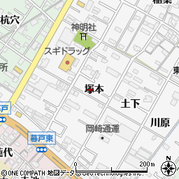 愛知県岡崎市東大友町塚本25周辺の地図