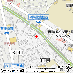 愛知県岡崎市稲熊町3丁目155-2周辺の地図