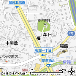 ａｐｏｌｌｏｓｔａｔｉｏｎセルフ稲熊町ＳＳ周辺の地図