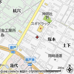 愛知県岡崎市東大友町堀所周辺の地図