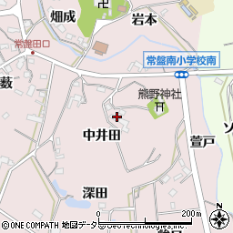 愛知県岡崎市田口町中井田周辺の地図