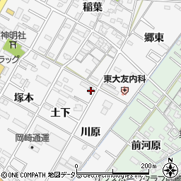 愛知県岡崎市東大友町土下69周辺の地図