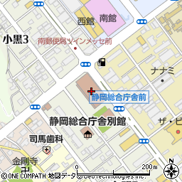 静岡南郵便局配達周辺の地図