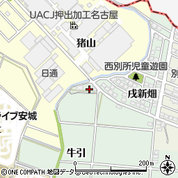 愛知県安城市西別所町牛引周辺の地図