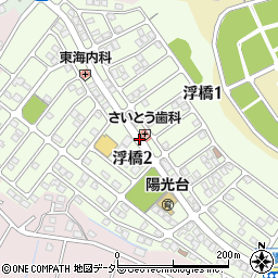 三重県四日市市浮橋周辺の地図