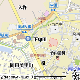 愛知県知多市岡田下中田周辺の地図