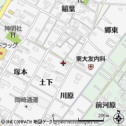 愛知県岡崎市東大友町土下70周辺の地図