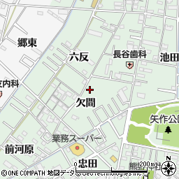 愛知県岡崎市中園町周辺の地図