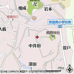 愛知県岡崎市田口町中井田21周辺の地図