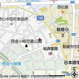 京都府京都市山科区勧修寺西栗栖野町274周辺の地図