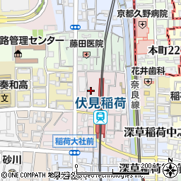 京都府京都市伏見区深草下横縄町周辺の地図