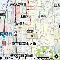 京都府京都市伏見区深草開土町周辺の地図