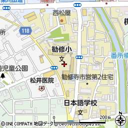 京都府京都市山科区勧修寺東栗栖野町周辺の地図