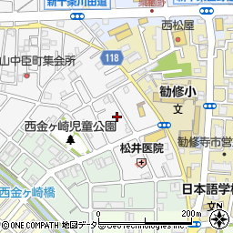 京都府京都市山科区勧修寺西栗栖野町264周辺の地図