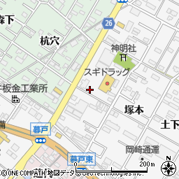 愛知県岡崎市東大友町堀所8周辺の地図
