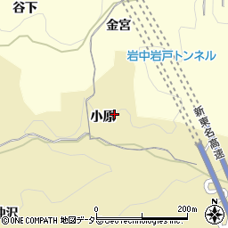 愛知県岡崎市岩戸町小原周辺の地図