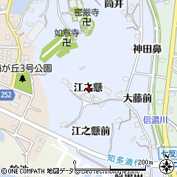 愛知県知多市佐布里江之懸周辺の地図