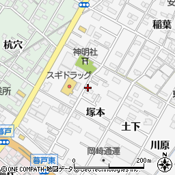 愛知県岡崎市東大友町塚本2周辺の地図