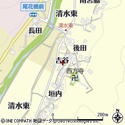 兵庫県川辺郡猪名川町清水東吉谷周辺の地図