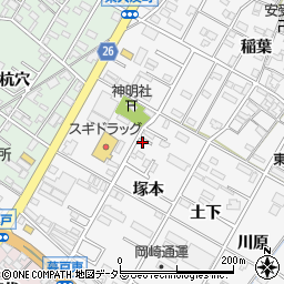 愛知県岡崎市東大友町塚本4周辺の地図