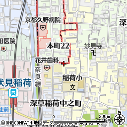 京都府京都市伏見区深草開土町19周辺の地図