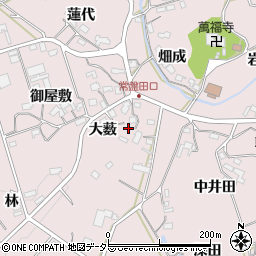 愛知県岡崎市田口町大薮周辺の地図