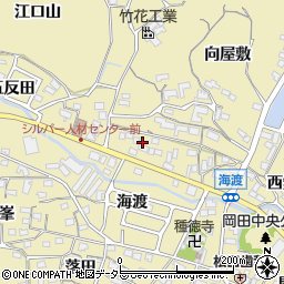 愛知県知多市岡田向田周辺の地図