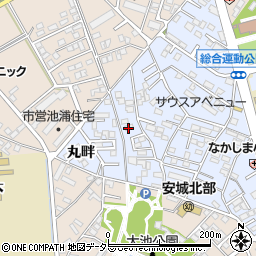 愛知県安城市新田町大山田上周辺の地図