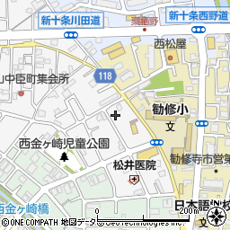 京都府京都市山科区勧修寺西栗栖野町208周辺の地図