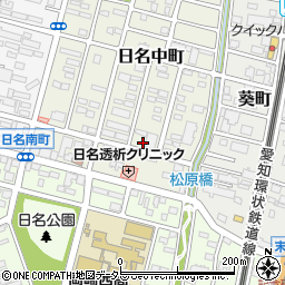 愛知県岡崎市日名中町3-32周辺の地図