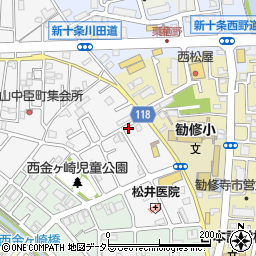 京都府京都市山科区勧修寺西栗栖野町188周辺の地図