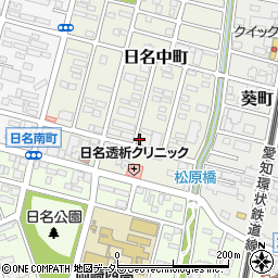 愛知県岡崎市日名中町3-30周辺の地図