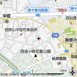 京都府京都市山科区勧修寺西栗栖野町150周辺の地図