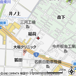 愛知県岡崎市宇頭町稲荷周辺の地図
