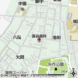 愛知県岡崎市中園町三天周辺の地図