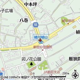 緒川植山周辺の地図