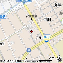愛知県安城市池浦町池西83周辺の地図