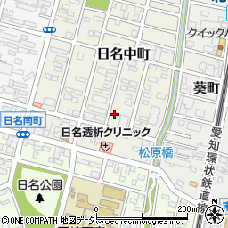 愛知県岡崎市日名中町3-2周辺の地図