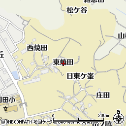 愛知県知多市岡田（東焼田）周辺の地図