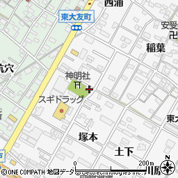 愛知県岡崎市東大友町堀所53周辺の地図