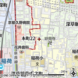 京都府京都市伏見区深草開土町92周辺の地図