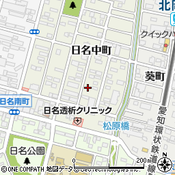 愛知県岡崎市日名中町3-24周辺の地図