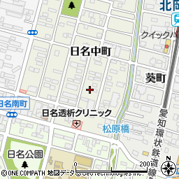 愛知県岡崎市日名中町3-25周辺の地図