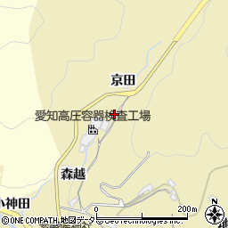 愛知県岡崎市須淵町京田周辺の地図