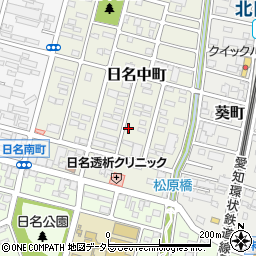 愛知県岡崎市日名中町3-5周辺の地図