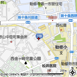 京都府京都市山科区勧修寺西栗栖野町179周辺の地図