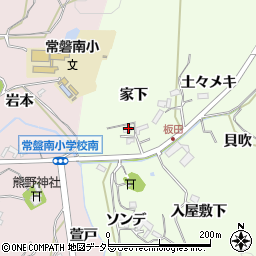 愛知県岡崎市板田町家下45周辺の地図