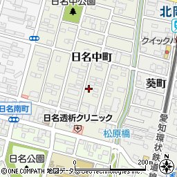 愛知県岡崎市日名中町3-6周辺の地図